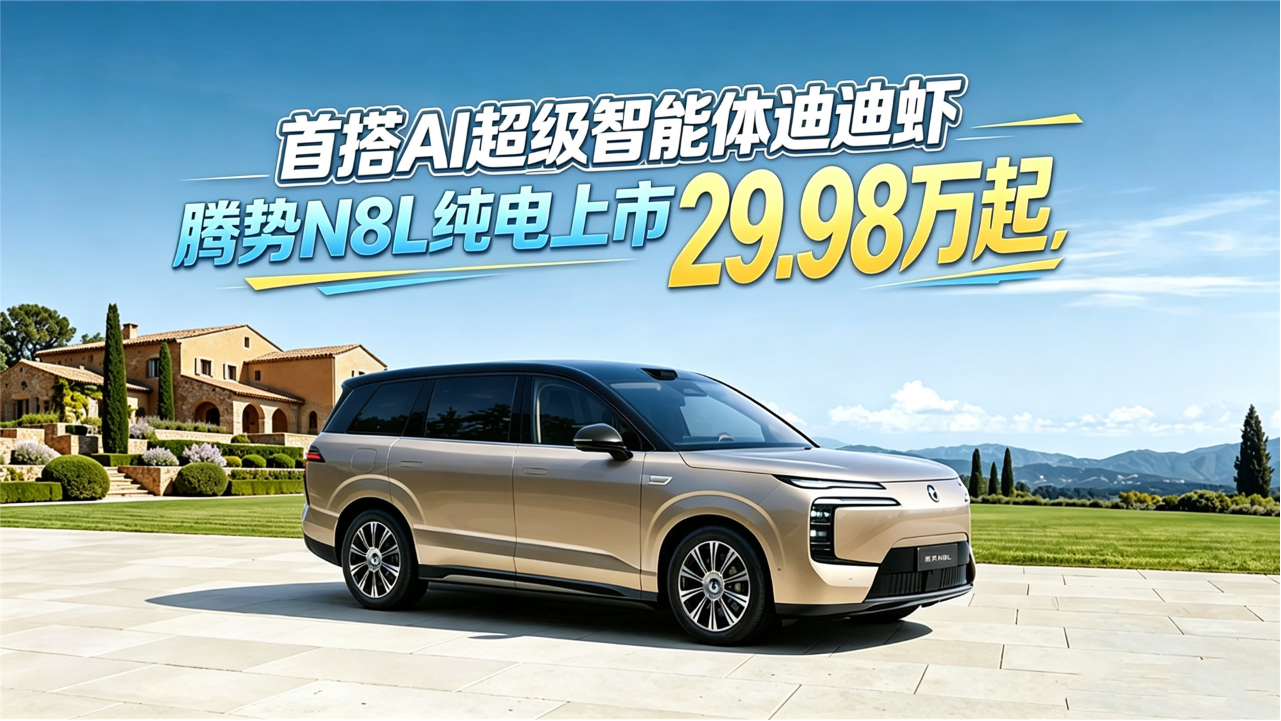 首搭AI超级智能体迪迪虾：腾势N8L纯...