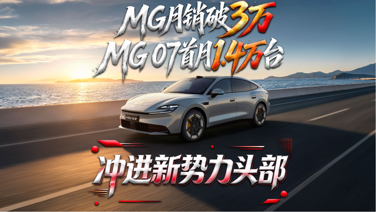 MG月销破3万进新势力头部，MG07首月...
